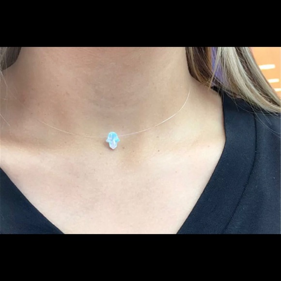 Handmade Hamsa Invisible necklace choker - Picture 1 of 9